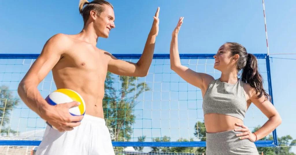 How does height of volleyball net affect the overall strategy of the game?